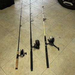 Fishing Rods, Tackle & Tackle Box Full