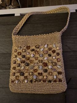 Cappelli Beaded Straw Shoulder Bag