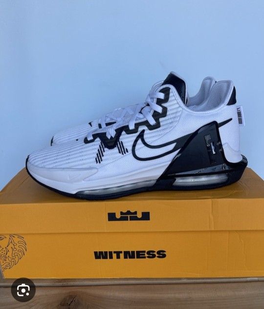 NIKE LEBRON WITNESS VI 6 TB WHITE-BLACK-WHITE SZ 13 Men's Brand New