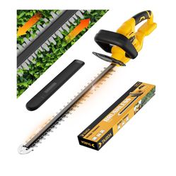 Cortasetos compatible con batería Dewalt de 20 V (sin batería), recortadora de setos eléctrica inalámbrica con motor sin escobillas de 1600 RPM, hoja