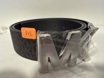 Women’s Michael Kors Black Reversible Belt with M Logo Buckle – Size M – Brand New