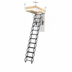 LST Insulated Steel Scissor Attic Ladder 7' 7" - 9' 2", 22.5 x 31.5 with 350 lb. Load Capacity