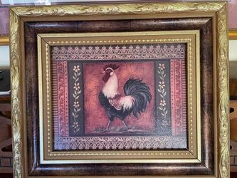 Lovely Framed Rooster pictures 