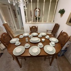 Vintage Noritake Dee 2212 Bone China Dinnerware 8 Settings 45-Piece Set