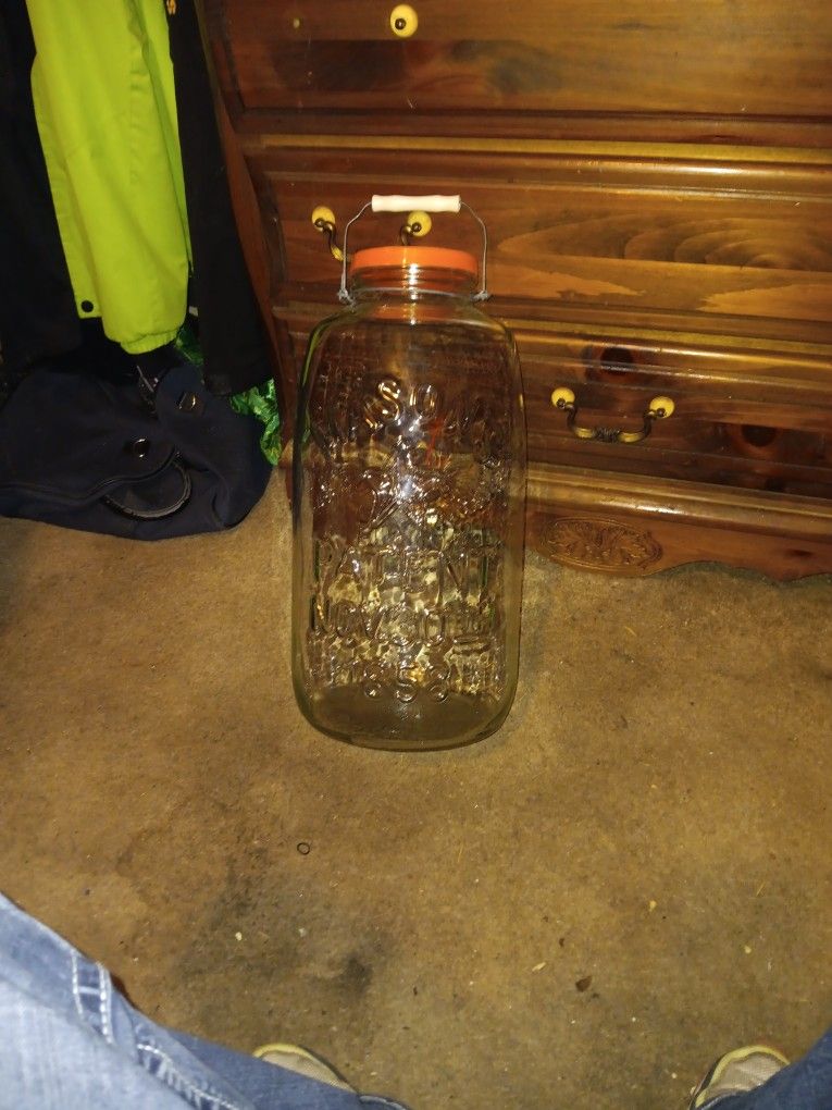 Antique, 5 gallon, Star And Eagle Mason Jar