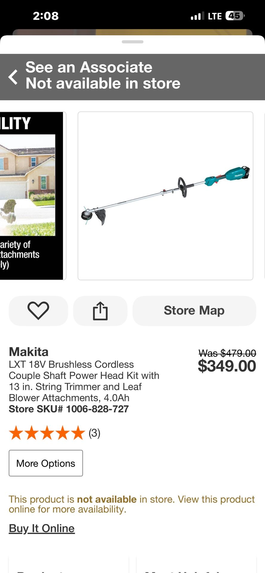 Makita LXT 18V Brushless Cordless Couple Shaft Power Head Kit with 13 in. String Trimmer and Leaf Blower Attachments, 4.0Ah