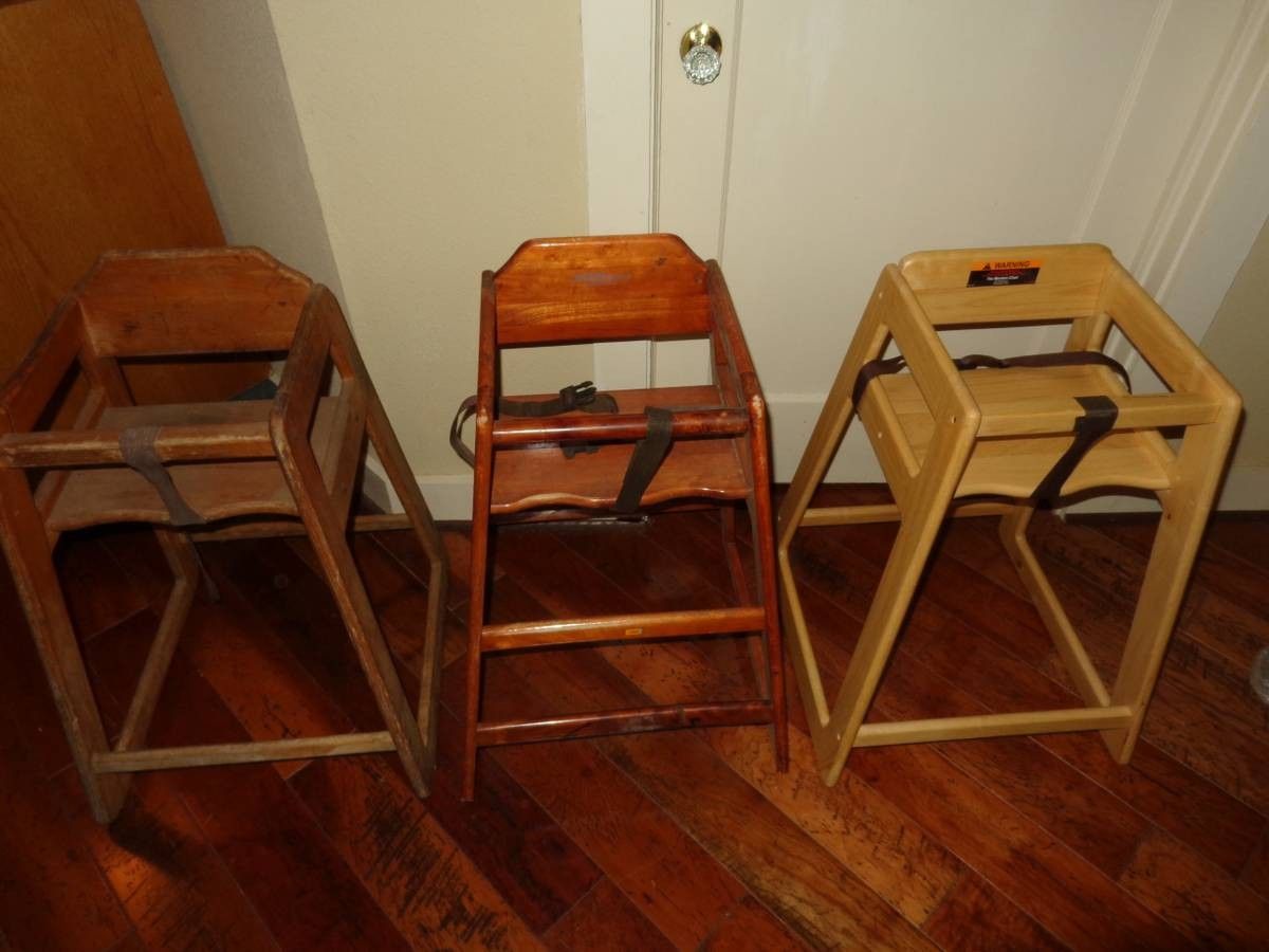 4 high chair restaurant One is like new. One is good. Two need work