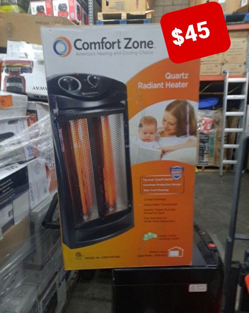 Comfort Zone 1,500-Watt Electric Quartz Infrared Radiant Tower Heater