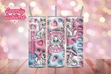 White Kitty Cat 20oz Tumbler