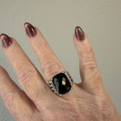 David Yurman Onyx and Diamond Ring