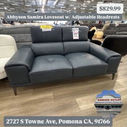 Abbyson Samira Loveseat With Adjustable Headrests 