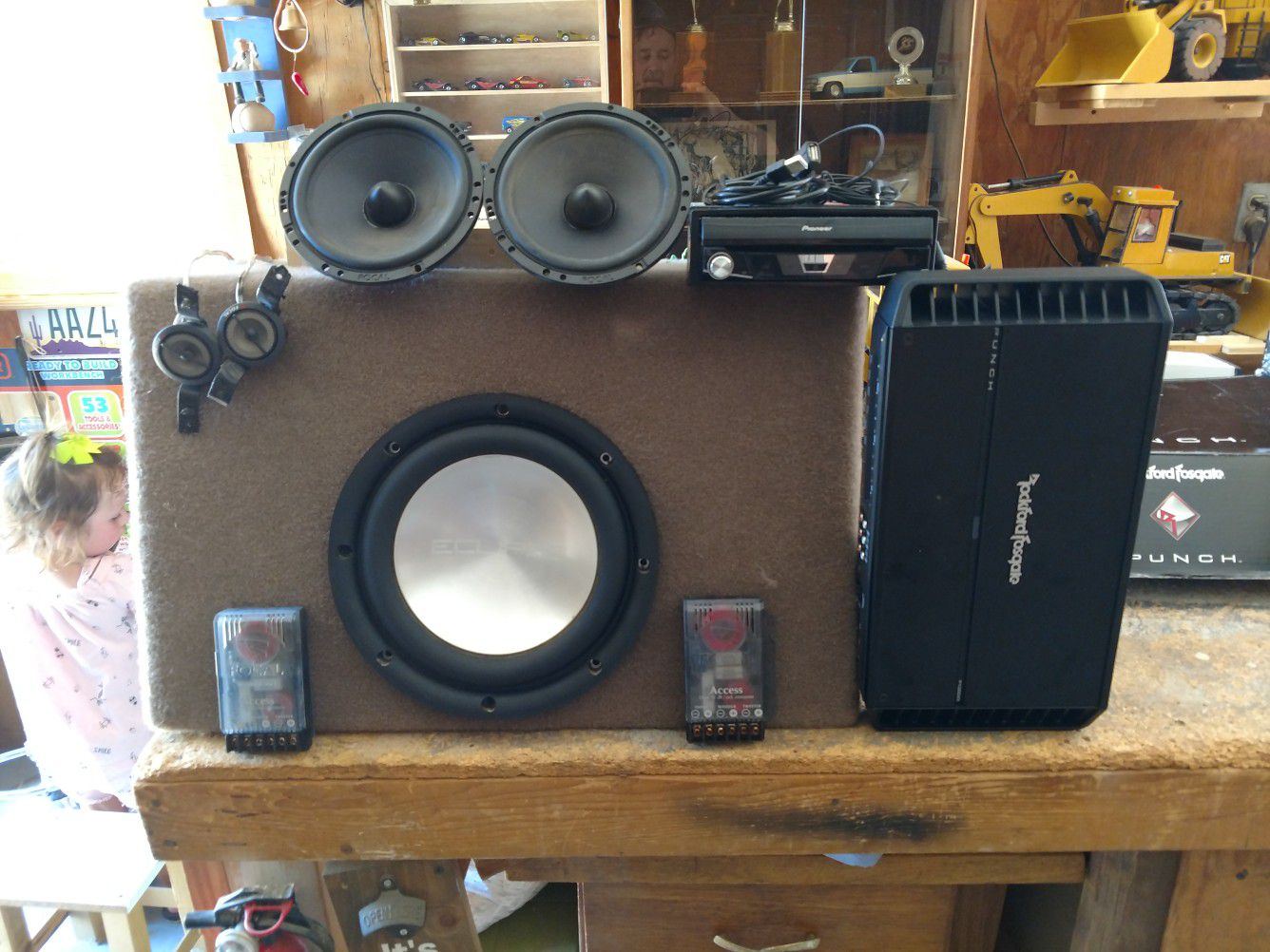 Complete stereo system. We'll sell individually