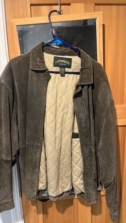 Green suede leather jacket