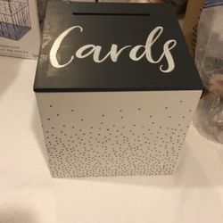 Gray and white card box