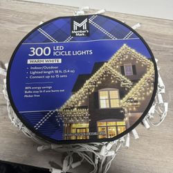 18ft LED icicle lights 300ct 