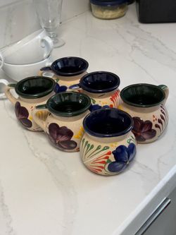 6 hand painted mugs
