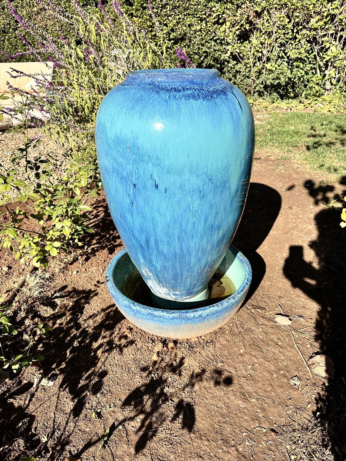 Set Of Two Ceramic Pot Fountains