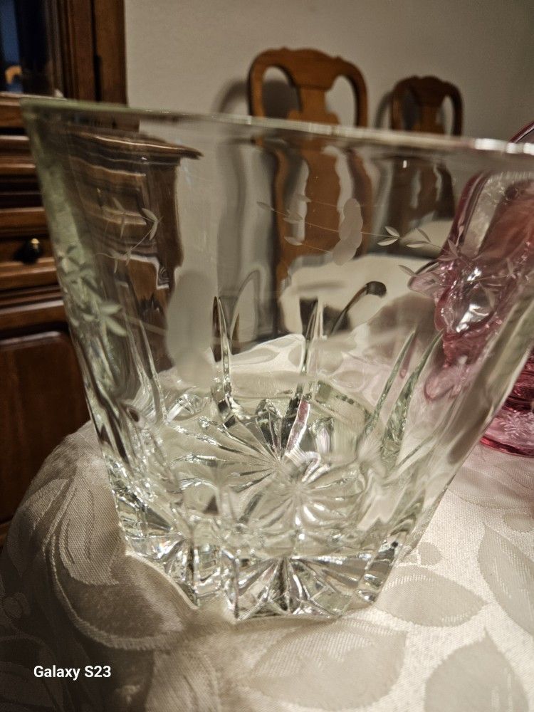 Princess House Etched Lead Crystal Ice Buckets