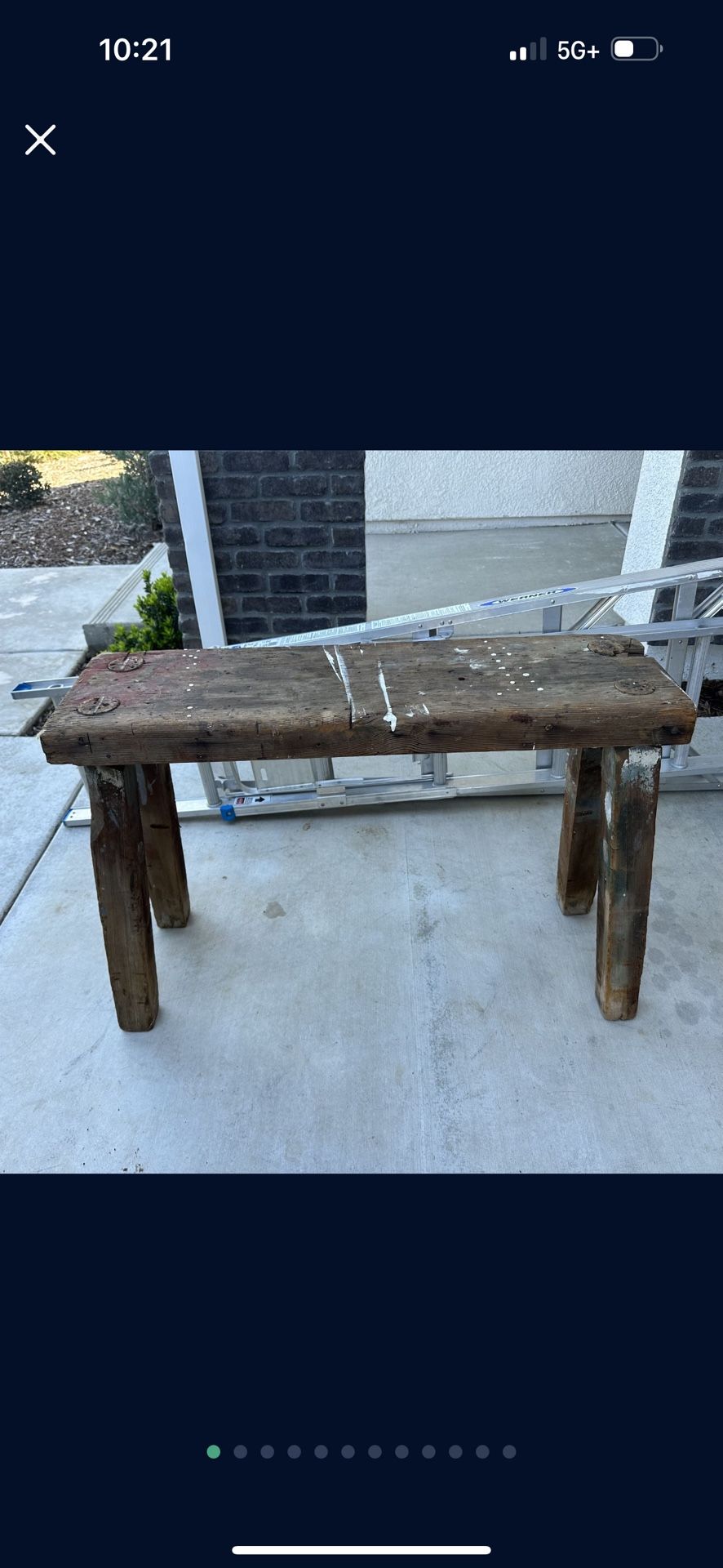Vintage Rustic Farmhouse Home House Decor Solid Wood Bench Stool Table