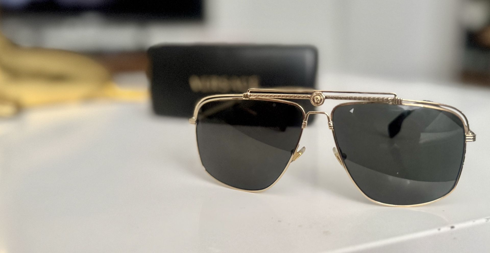 REAL Versace VE2(contact info removed)87 Rectangular Aviator Sunglasses