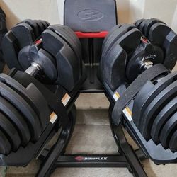 Bowflex-1090Pair-Adjustable-Dumbbells-Stand-And-Bench