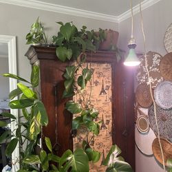 Antique Airmore, Clothes Rod Inside And Lots Of Storage! Large Drawer At The Bottom. Tall, Real Wood, Made In 1950