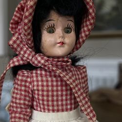 Vintage Doll with Moveable Eyes 7 1/2 in