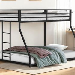 Brand New Black Solid Metal Twin Over Full Bunk Bed 