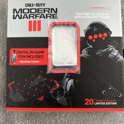 Call of Duty Silver 1oz Pamp Bar with Pendant 