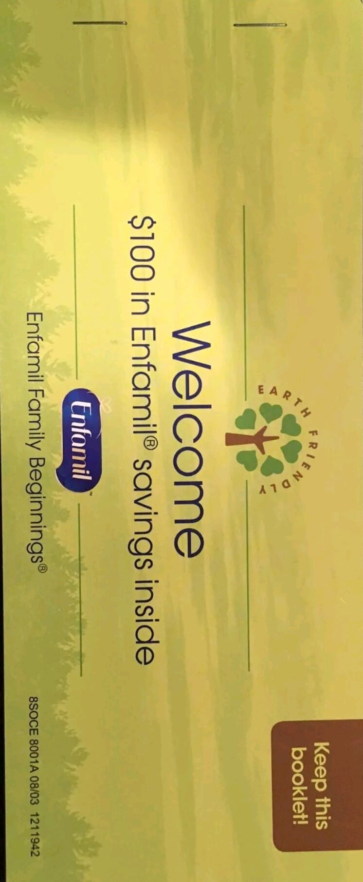 $100 ENFAMIL BABY FORMULA CHECKS - BOOKLET CONTAINS 20 $5 CHECKS
