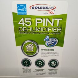 Soleus 45 Pints Dehumidifier With Auto Drain