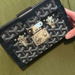 Canvas Box Bag Clutch With Strap  