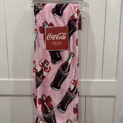 Pink Red Bow Coca Cola Blanket 