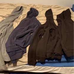 assorted sweatshirts/hoodies