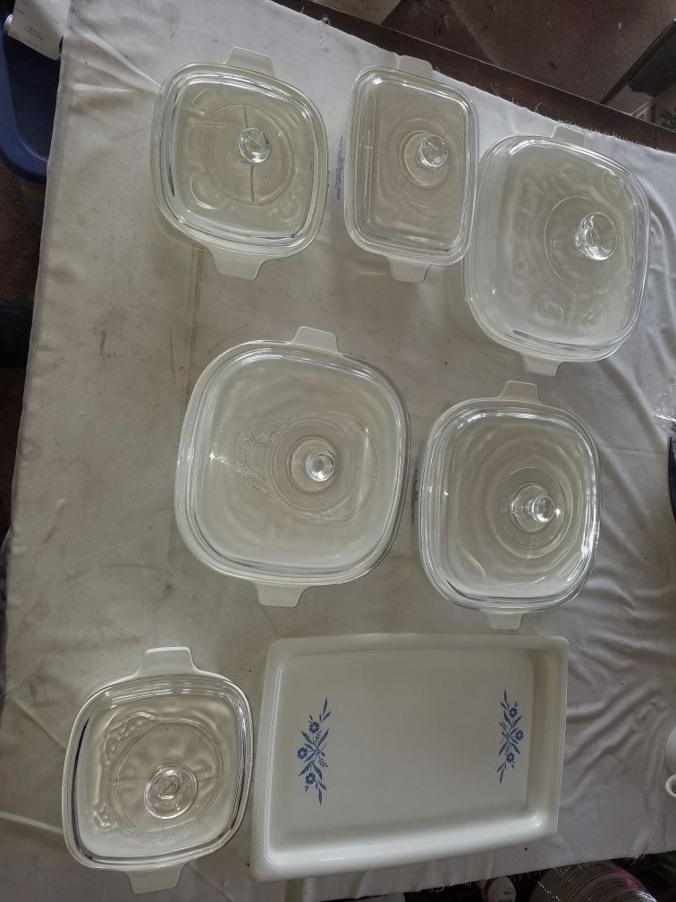 Vintage Corningware classic Blue Cornflower baking dishes 13 pcs see last photo for list of included A82Z081