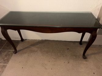Glass Top Cherry Wood entry-Table