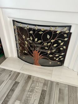 Decorative Metal Tree Fireplace Screen