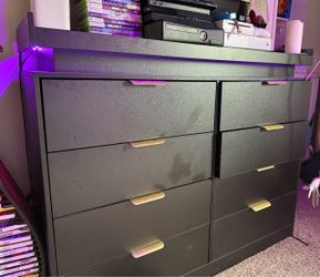 Black Dresser With LED light