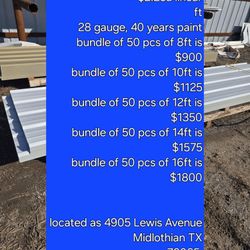 New R Panel Metal Sheets, 26 Gauge Only $2.5 A Linear Ft