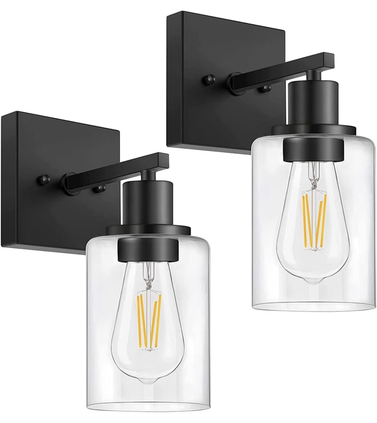 New in box Wall Sconces,Matte Black Plug in Wall Sconces Set of 2
