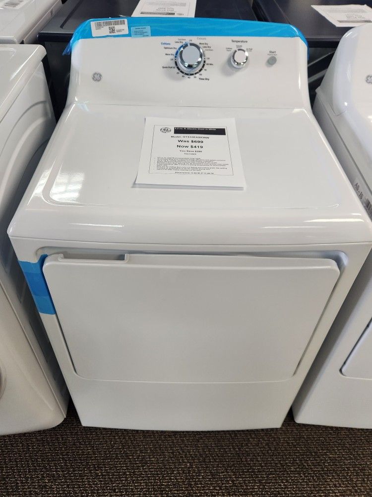 6.2 cu. ft. Electric Dryer in White