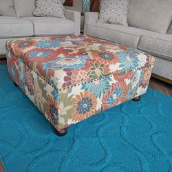 Large 48" Cocktail Coffee Table Ottoman - Multicolor - Like New