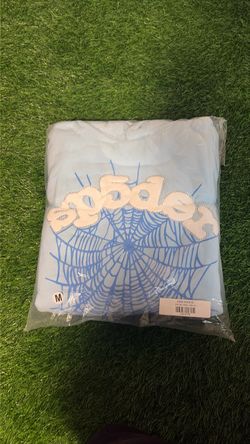 Sp5der Web Hoodie Light Blue Size Medium