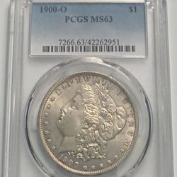 1900-O $1 Morgan Silver Dollar PCGS Graded MS63