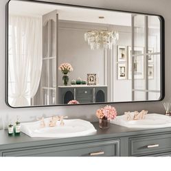 72x32 Black Framed Bath Mirror