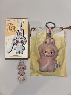 POP MART Labubu V4 The Monsters Pin For Love Alphabet Plush Pendant - Letter G
