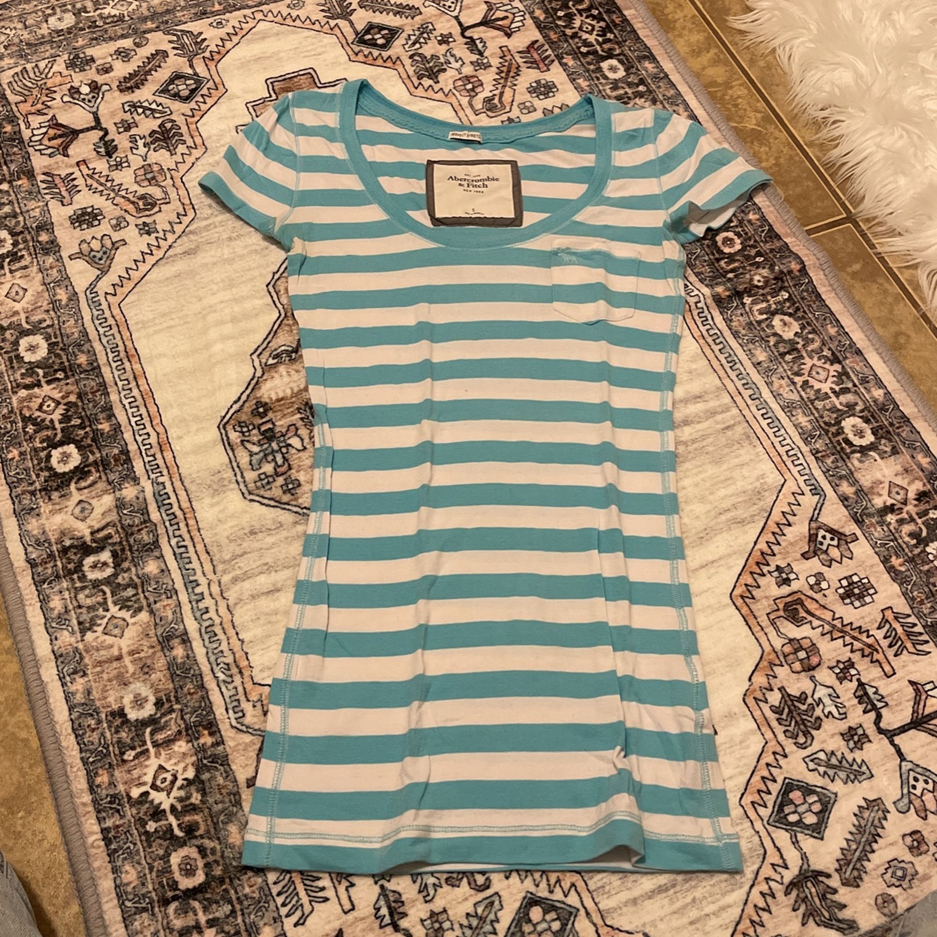 Women’s soft blue striped shirt