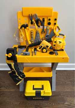 Stanley Jr. Kids Pretend Workbench, Toolset, Power Tools, DIY Workshop for Kids Ages 3+