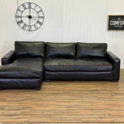 Rh Maxwell leather sectional couch Delivery available