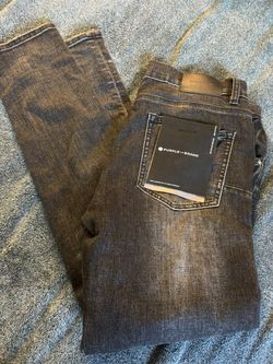 purple jeans black tag